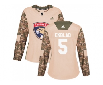 Women Adidas Florida Panthers #5 Aaron Ekblad Camo Authentic 2017 Veterans Day Stitched NHL Jersey