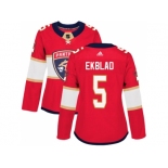 Women Adidas Florida Panthers #5 Aaron Ekblad Red Home Authentic Stitched NHL Jersey