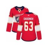 Women Adidas Florida Panthers #63 Evgenii Dadonov Red Home Authentic Stitched NHL Jersey