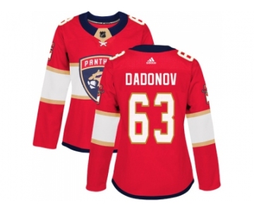 Women Adidas Florida Panthers #63 Evgenii Dadonov Red Home Authentic Stitched NHL Jersey