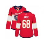 Women Adidas Florida Panthers #68 Jaromir Jagr Red Home Authentic Stitched NHL Jersey