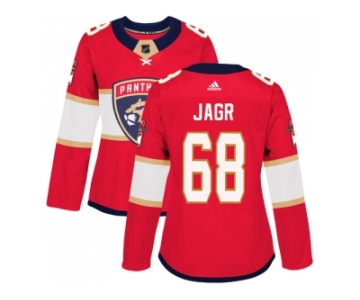 Women Adidas Florida Panthers #68 Jaromir Jagr Red Home Authentic Stitched NHL Jersey