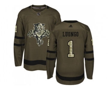 Youth Adidas Florida Panthers #1 Roberto Luongo Green Salute to Service Stitched NHL Jersey