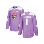 Youth Adidas Florida Panthers #1 Roberto Luongo Purple Authentic Fights Cancer Stitched NHL Jersey