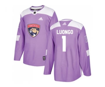 Youth Adidas Florida Panthers #1 Roberto Luongo Purple Authentic Fights Cancer Stitched NHL Jersey