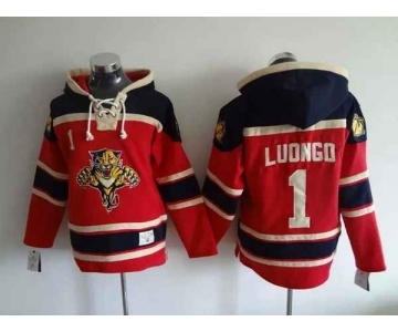 nhl jerseys florida panthers #1 luongo red-blue[pullover hooded sweatshirt]