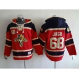 nhl jerseys florida panthers #68 jagr red-blue[pullover hooded sweatshirt]