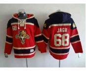 nhl jerseys florida panthers #68 jagr red-blue[pullover hooded sweatshirt]