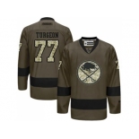 Buffalo Sabres #77 Pierre Turgeon Green Salute to Service Stitched NHL Jersey