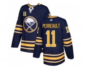 Men Adidas Buffalo Sabres #11 Gilbert Perreault Navy Blue Home Authentic Stitched NHL Jersey