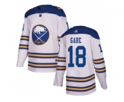 Men Adidas Buffalo Sabres #18 Danny Gare White Authentic 2018 Winter Classic Stitched NHL Jersey