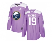 Men Adidas Buffalo Sabres #19 Jake McCabe Purple Authentic Fights Cancer Stitched NHL Jersey