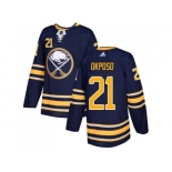 Men Adidas Buffalo Sabres #21 Kyle Okposo Navy Blue Home Authentic Stitched NHL Jersey