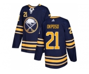 Men Adidas Buffalo Sabres #21 Kyle Okposo Navy Blue Home Authentic Stitched NHL Jersey