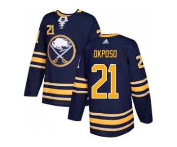 Men Adidas Buffalo Sabres #21 Kyle Okposo Navy Blue Home Authentic Stitched NHL Jersey