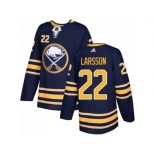 Men Adidas Buffalo Sabres #22 Johan Larsson Navy Blue Home Authentic Stitched NHL Jersey