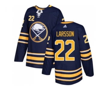 Men Adidas Buffalo Sabres #22 Johan Larsson Navy Blue Home Authentic Stitched NHL Jersey