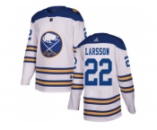 Men Adidas Buffalo Sabres #22 Johan Larsson White Authentic 2018 Winter Classic Stitched NHL Jersey