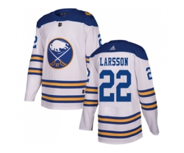 Men Adidas Buffalo Sabres #22 Johan Larsson White Authentic 2018 Winter Classic Stitched NHL Jersey