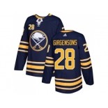 Men Adidas Buffalo Sabres #28 Zemgus Girgensons Navy Blue Home Authentic Stitched NHL Jersey