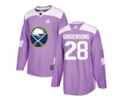 Men Adidas Buffalo Sabres #28 Zemgus Girgensons Purple Authentic Fights Cancer Stitched NHL Jersey