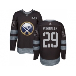 Men Adidas Buffalo Sabres #29 Jason Pominville Black 1917-2017 100th Anniversary Stitched NHL Jersey