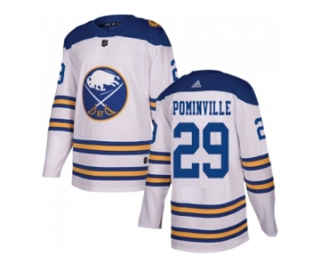 Men Adidas Buffalo Sabres #29 Jason Pominville White Authentic 2018 Winter Classic Stitched NHL Jersey