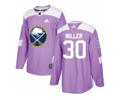 Men Adidas Buffalo Sabres #30 Ryan Miller Purple Authentic Fights Cancer Stitched NHL Jersey