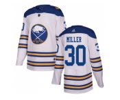 Men Adidas Buffalo Sabres #30 Ryan Miller White Authentic 2018 Winter Classic Stitched NHL Jersey