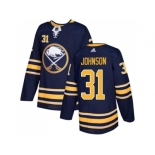 Men Adidas Buffalo Sabres #31 Chad Johnson Navy Blue Home Authentic Stitched NHL Jersey