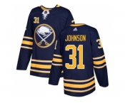 Men Adidas Buffalo Sabres #31 Chad Johnson Navy Blue Home Authentic Stitched NHL Jersey