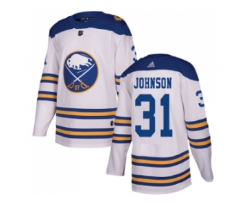 Men Adidas Buffalo Sabres #31 Chad Johnson White Authentic 2018 Winter Classic Stitched NHL Jersey