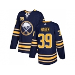 Men Adidas Buffalo Sabres #39 Dominik Hasek Navy Blue Home Authentic Stitched NHL Jersey