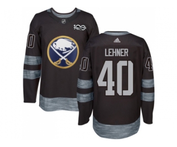 Men Adidas Buffalo Sabres #40 Robin Lehner Black 1917-2017 100th Anniversary Stitched NHL Jersey