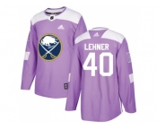 Men Adidas Buffalo Sabres #40 Robin Lehner Purple Authentic Fights Cancer Stitched NHL Jersey