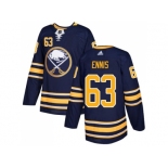 Men Adidas Buffalo Sabres #63 Tyler Ennis Navy Blue Home Authentic Stitched NHL Jersey