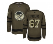 Men Adidas Buffalo Sabres #67 Benoit Pouliot Green Salute to Service Stitched NHL Jersey