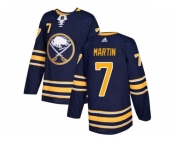 Men Adidas Buffalo Sabres #7 Rick Martin Navy Blue Home Authentic Stitched NHL Jersey