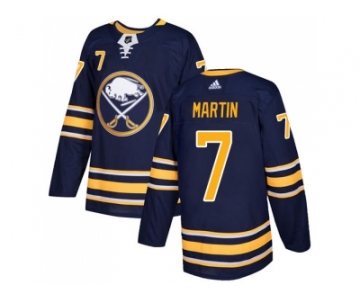 Men Adidas Buffalo Sabres #7 Rick Martin Navy Blue Home Authentic Stitched NHL Jersey