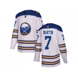 Men Adidas Buffalo Sabres #7 Rick Martin White Authentic 2018 Winter Classic Stitched NHL Jersey