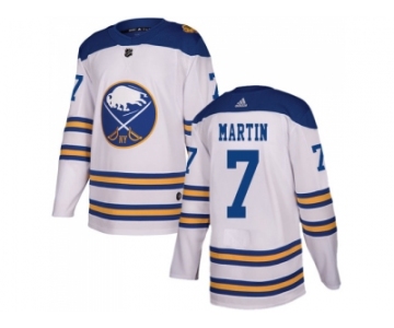 Men Adidas Buffalo Sabres #7 Rick Martin White Authentic 2018 Winter Classic Stitched NHL Jersey