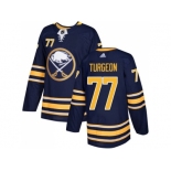 Men Adidas Buffalo Sabres #77 Pierre Turgeon Navy Blue Home Authentic Stitched NHL Jersey