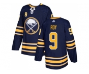 Men Adidas Buffalo Sabres #9 Derek Roy Navy Blue Home Authentic Stitched NHL Jersey