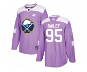 Men Adidas Buffalo Sabres #95 Justin Bailey Purple Authentic Fights Cancer Stitched NHL Jersey