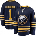 Men's Adidas Buffalo Sabres #1 Luukkonen Authentic Navy Blue Home NHL Jersey