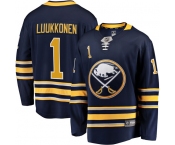 Men's Adidas Buffalo Sabres #1 Luukkonen Authentic Navy Blue Home NHL Jersey