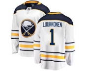 Men's Adidas Buffalo Sabres #1 Luukkonen Authentic White Away NHL Jersey