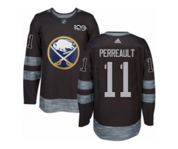 Men's Adidas Buffalo Sabres #11 Gilbert Perreault Authentic Black 1917-2017 100th Anniversary NHL Jersey