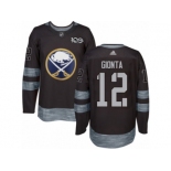 Men's Adidas Buffalo Sabres #12 Brian Gionta Authentic Black 1917-2017 100th Anniversary NHL Jersey