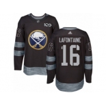 Men's Adidas Buffalo Sabres #16 Pat Lafontaine Authentic Black 1917-2017 100th Anniversary NHL Jersey